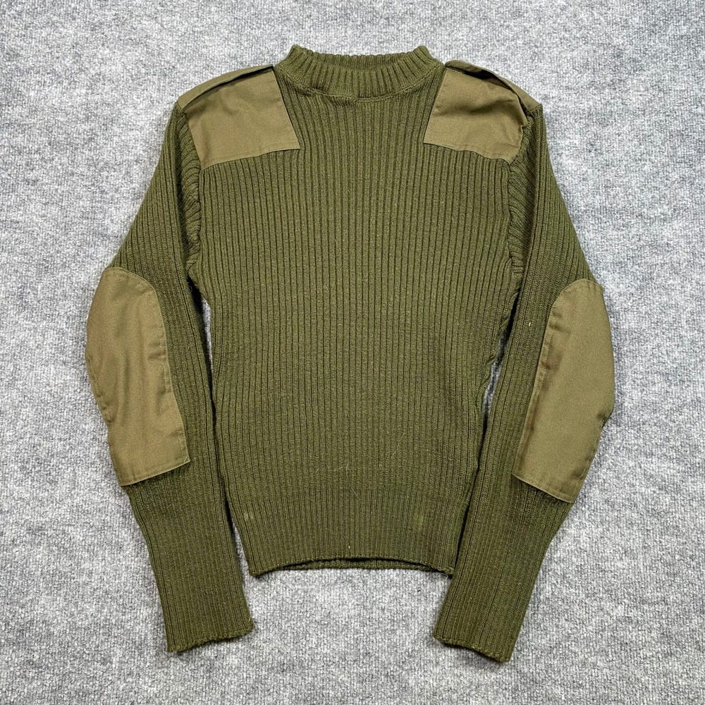 Mitts Nitts Mens Olive Green Commando Sweater USMC Approved Ribbed Wool Size 38
